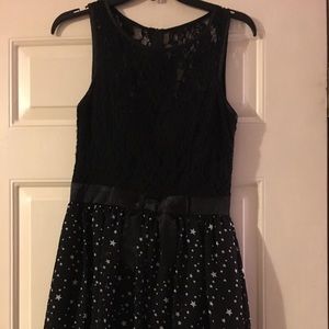SALE! Black lace and white star dress